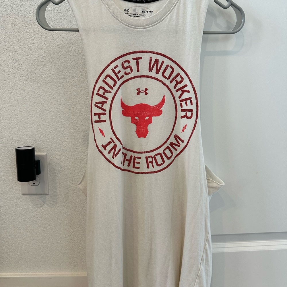 Under Armour White Tank with Red Bull Graphic